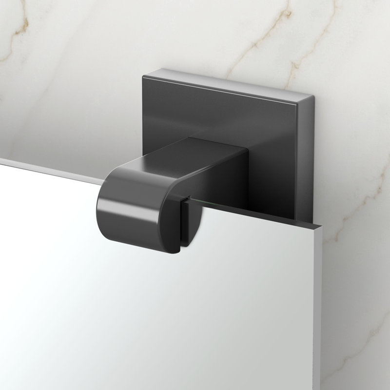 Elevate Wall Mounted Frameless Rectangle Bathroom Vanity Mirror | Mount Horizontally or Vertically, Matte Black