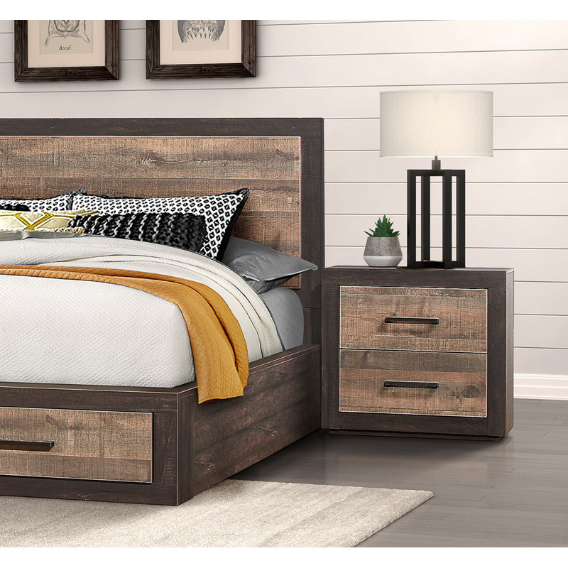 Table de chevet pour chambre à coucher avec table de chevet à finition deux tons