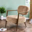 Chaises d'appoint surdimensionnées, structure en métal brun clair, salon moderne pour la maison