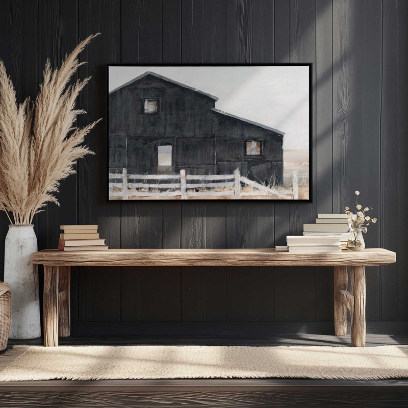 Impression sur toile Weathered Barn II, H 8,75 po x l 12,75 po x P 1,75 po, Cadre américain en érable flottant, 1