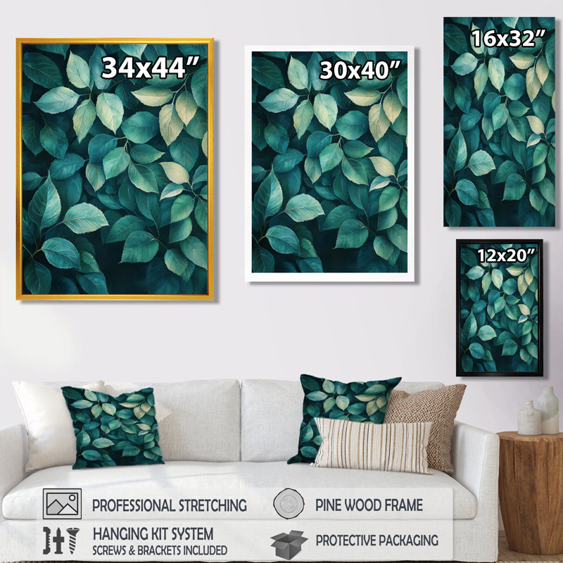 Haleigh - Art mural sur toile à motif floral, Noir, noir, noir, noir, H 20 po x l 12 po