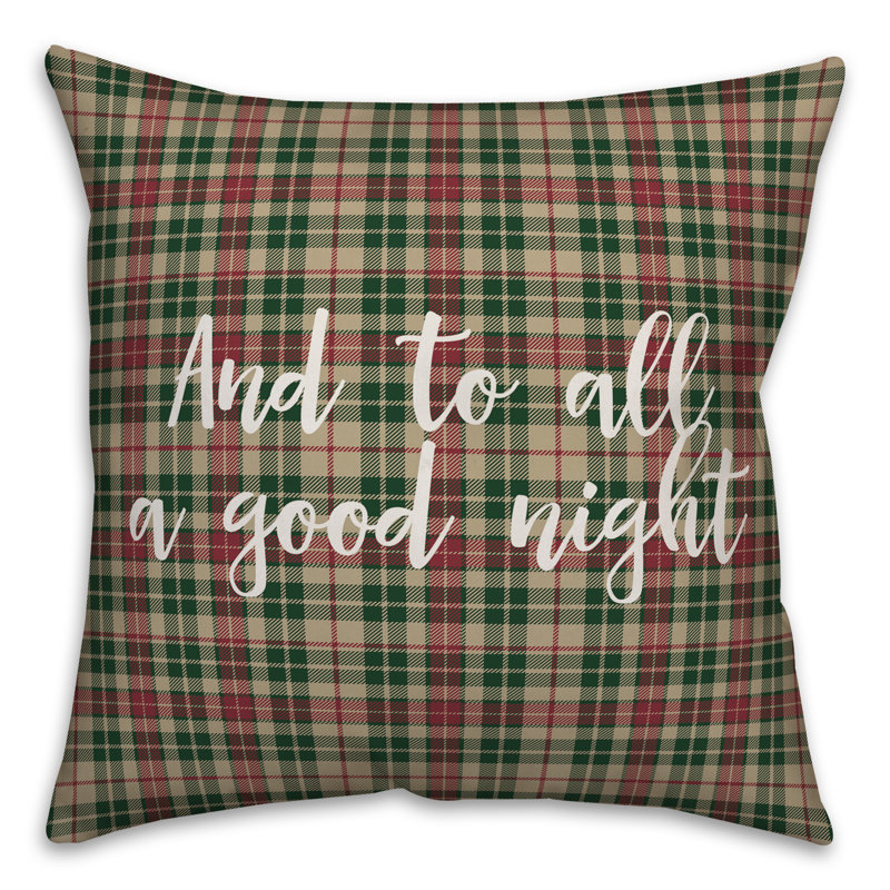  Coussin and and to all a Good Night in Tartan, Coussin décoratif