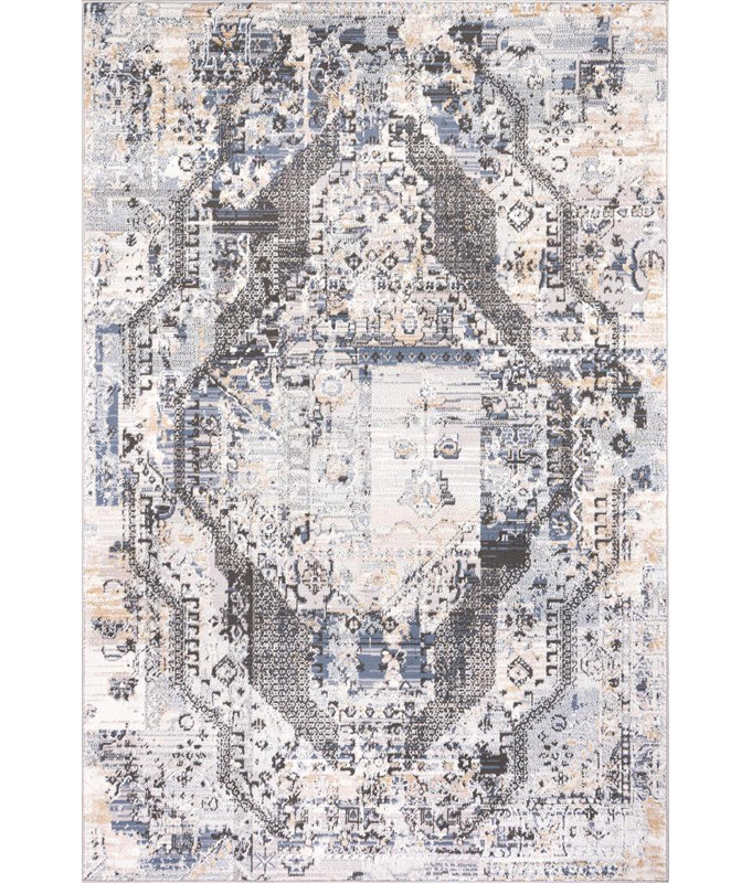 Tapis oriental gris / beige / bleu Dimitri, Rectangle 7 pi 7 po x 10 pi 2 po
