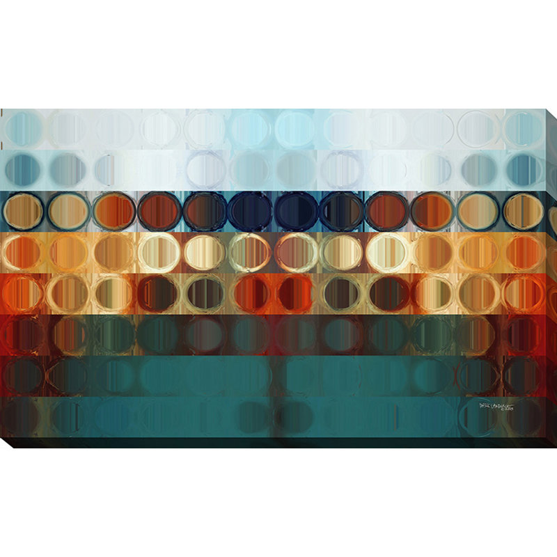 « cercles et carrés # 31 » par mark lawrence, impression sur toile tendue, H 18 po x l 30 po x P 1 po