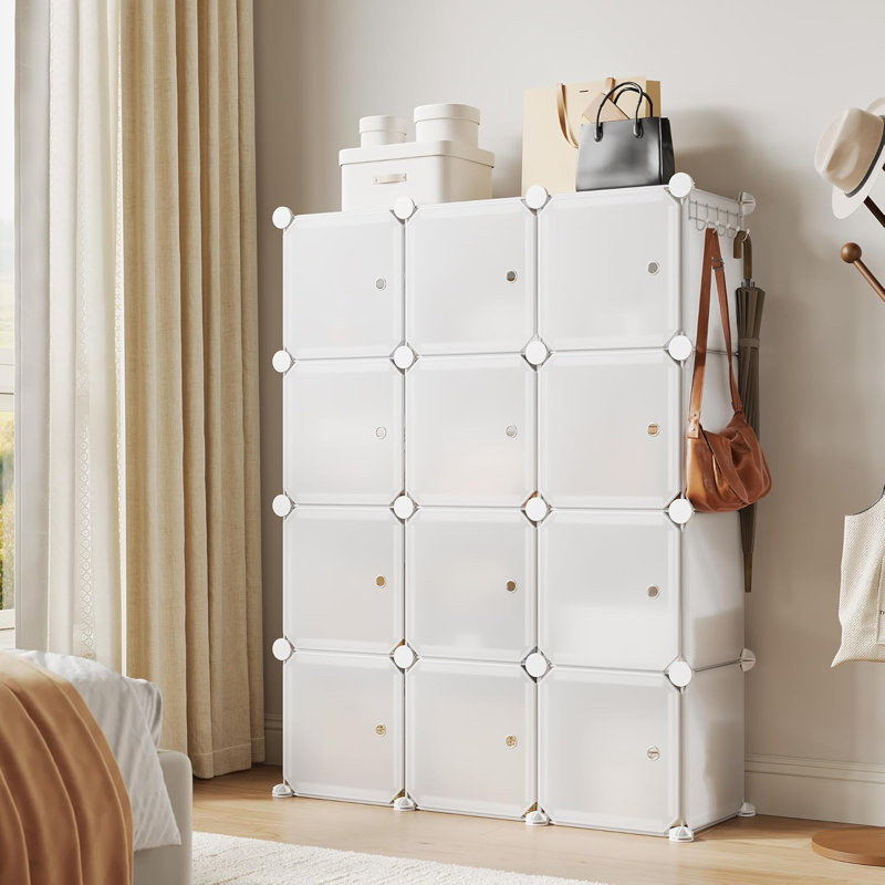 8-Tier 48-Pair Expandable Shoe Cabinet Organizer - Portable Stackable Shoe Rack with 2 Versatile Hooks, Freestanding Space Saving Storage for Bedroom, Closet, Entryway & Apartment