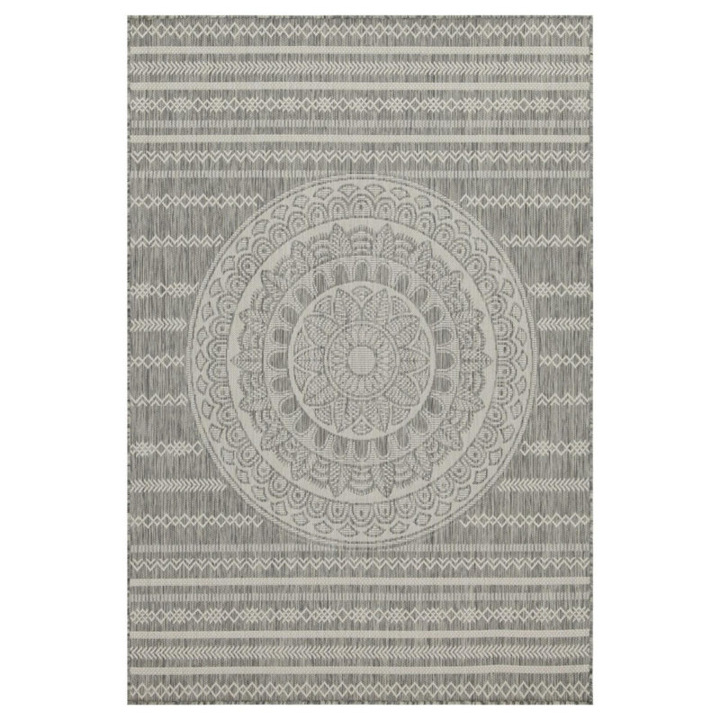 Tapis argenté intérieur / extérieur Sunshine, Rectangle 5 pi 3 po x 7 pi 3 po
