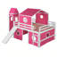 Lit mezzanine avec tente coulissante et tour-430923262