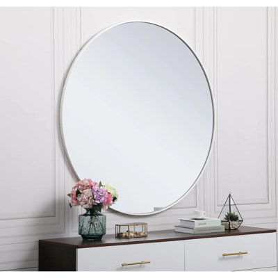 Mensaidas Round Aluminum Frame Mirror