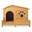 Niche pour chien 48 po en bois avec porche et clôture - Toit en asphalte résistant à l'eau pour chiens de taille moyenne