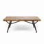 Table basse d'extérieur en bois d'acacia et fer, pieds en métal rustiques - élégants et durables pour la terrasse ou le jardin