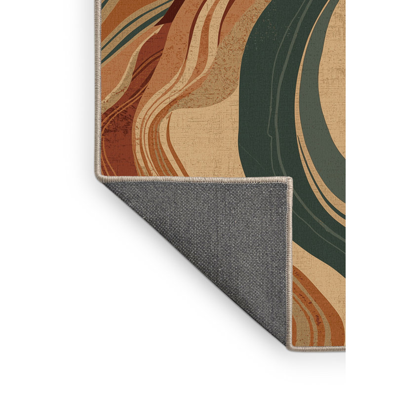 Soft Plush Shaler Country Rustic Vintage Look Area Rug in Brown – Beige Binding, 8x12