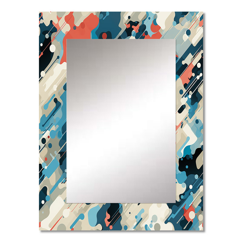 Cuber Techno Concealment - grand miroir abstrait, miroir mural décoratif abstrait, impression d'art en métal, 32 po x 24 po