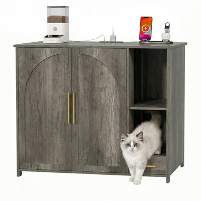 Dog Proof Cat Litter Boxes & Litter Box Enclosures, Wood Modern Home