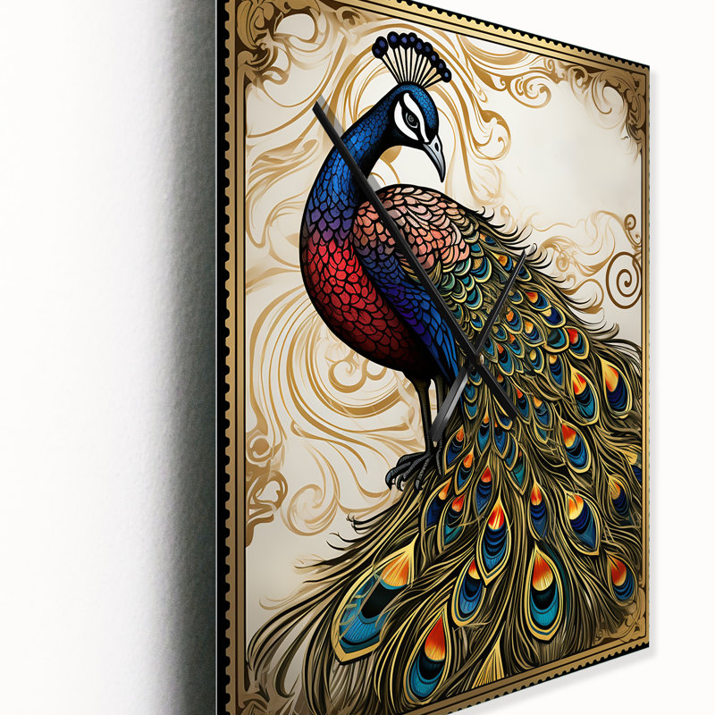 Illustration d'un timbre sur un paon Glorious - animaux, Grand