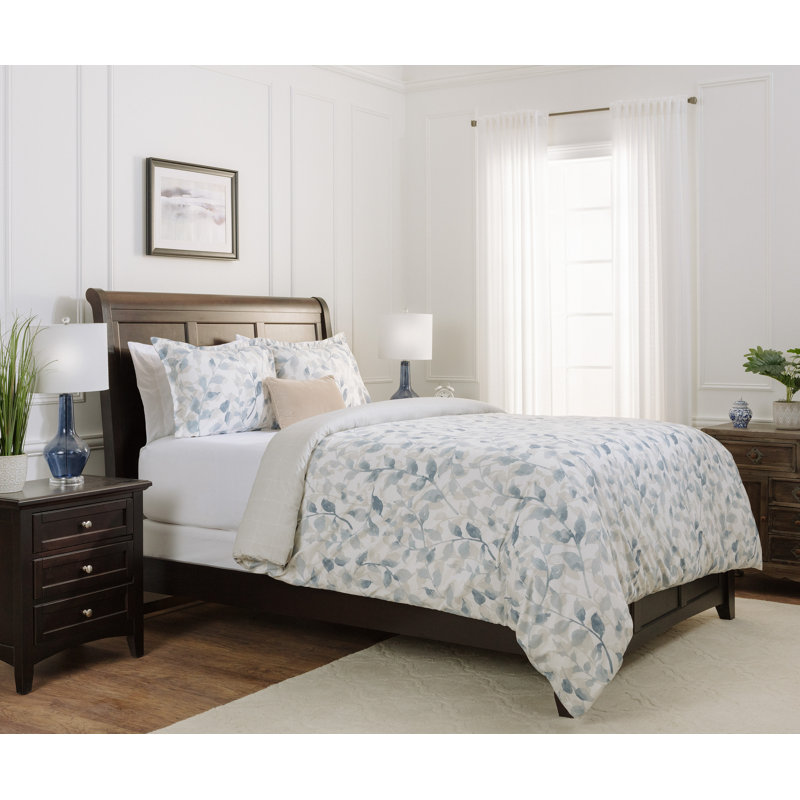 Ensemble de housse de couette réversible Chanasya, Housse de couette très grand et 2 taies d'oreille, Bleu taupe