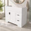 Meuble-lavabo moderne pour salle de bain, armoire en MDF blanc de 42,24 pouces avec 2 tiroirs et portes à fermeture en douceur