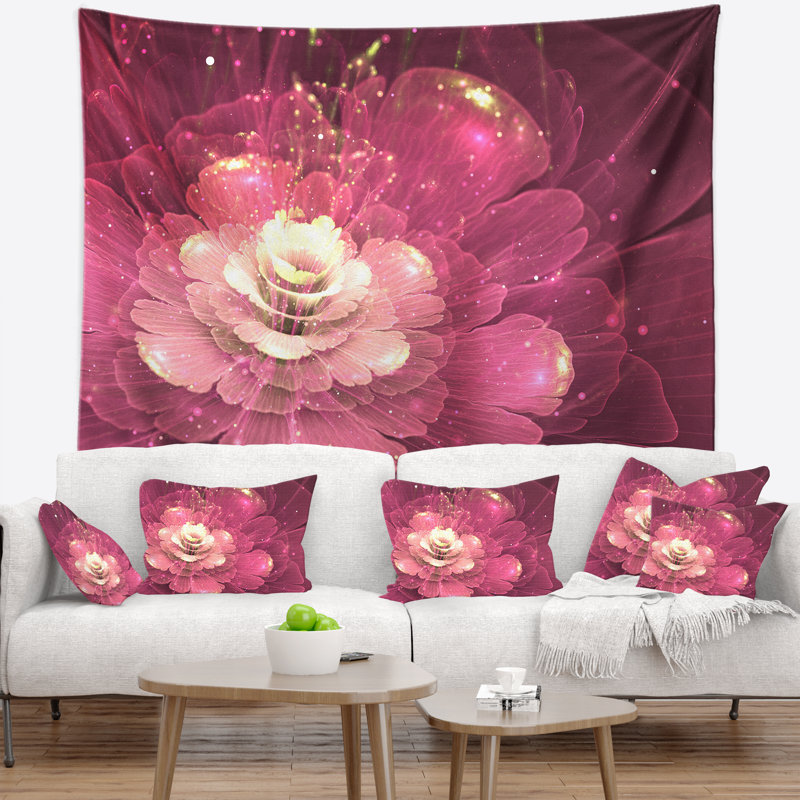 Tapisserie florale abstraite, H 32 po x l 39 po