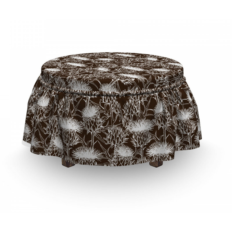 Housse pour repose-pieds fleurs