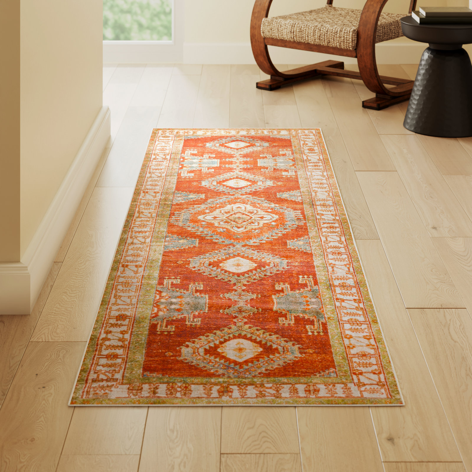 Mags Machine Washable Geometric Rug, Runner 2'6" x 8'