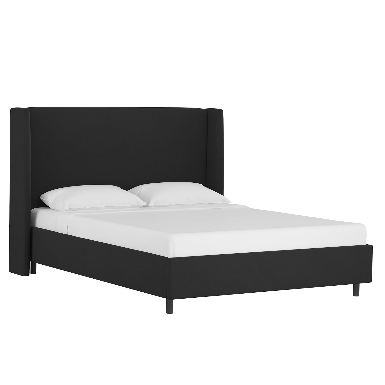 Tilly Upholstered Low Profile Platform Bed, California King, Classic Black Performance Velvet