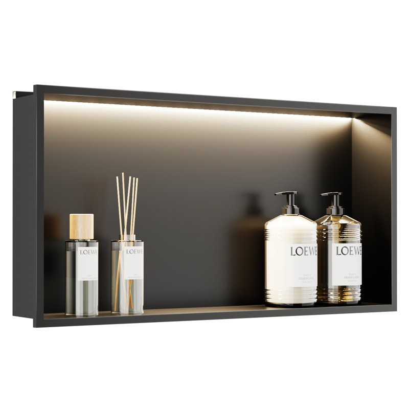 24 * 12 dans la niche de douche lumineuse en acier inoxydable à DEL pour le rangement de la salle de bain