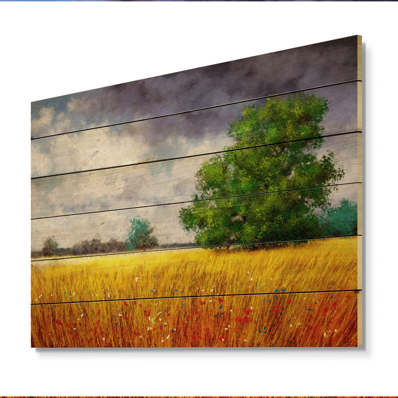 Paysage d'été jaune et bleu, champ II - Paysage d'été jaune et bleu, champ Ii - impression sur, H 8 po x l 12 po x P 1 po