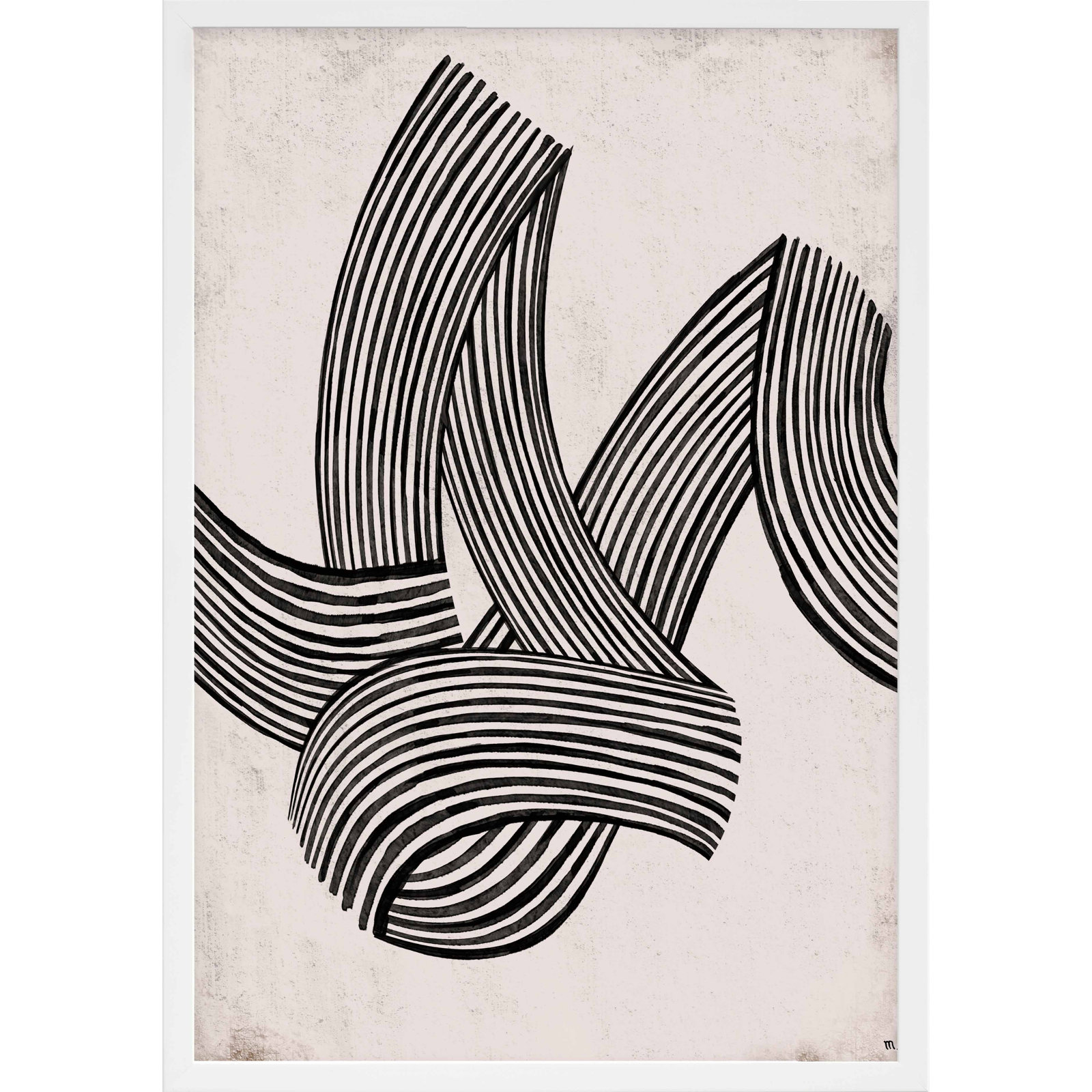 Neilsen Linework 5 by Studio M - Picture Frame Print, White Framed, 38" H x 26.5" W x 1.25" D