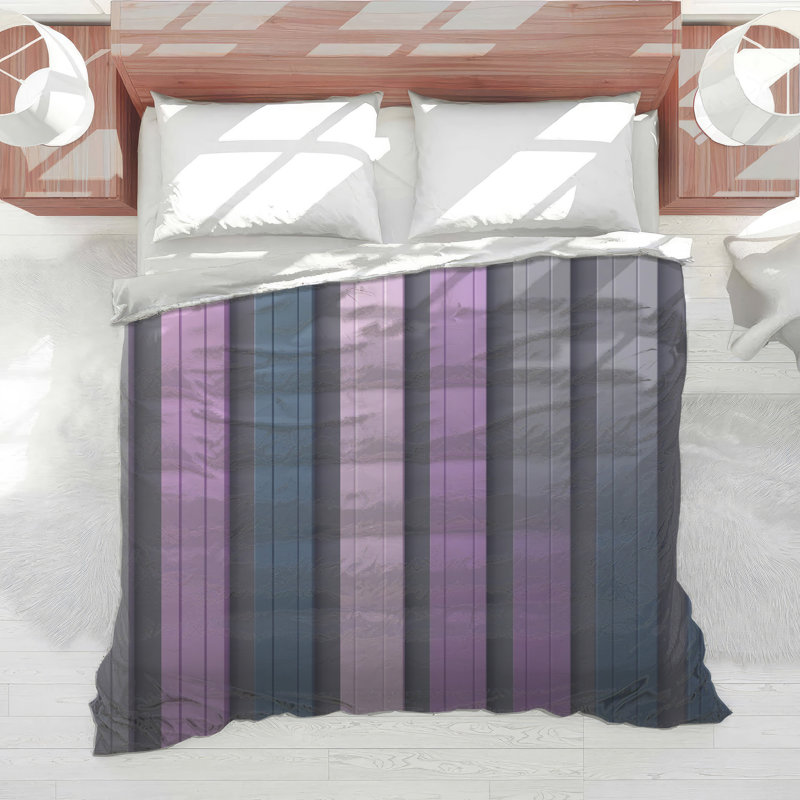 Vertical Striped Panels Comforter, Twin Extra Long