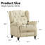 Fauteuil inclinable en cuir fleur 31,1 po de large avec dossier à oreilles (ensemble de 2)-1982593359