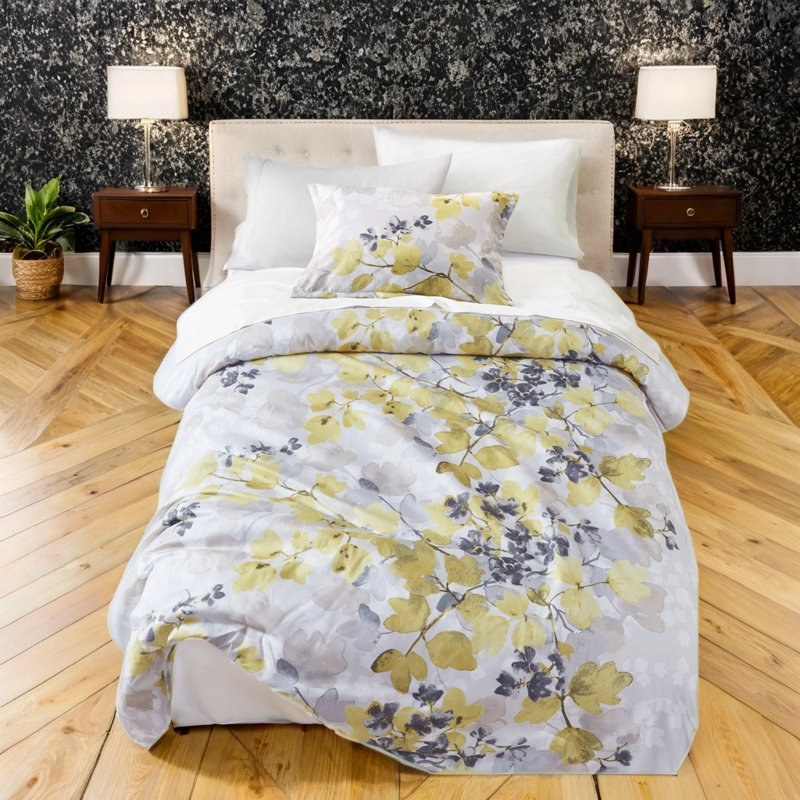 Yellow Comforter & Sheet Set, 10-Piece Bedding, King Bedspread + Pillowcases