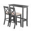 Ensemble de coin-repas 48 po avec 2 chaises pour petits espaces, gris