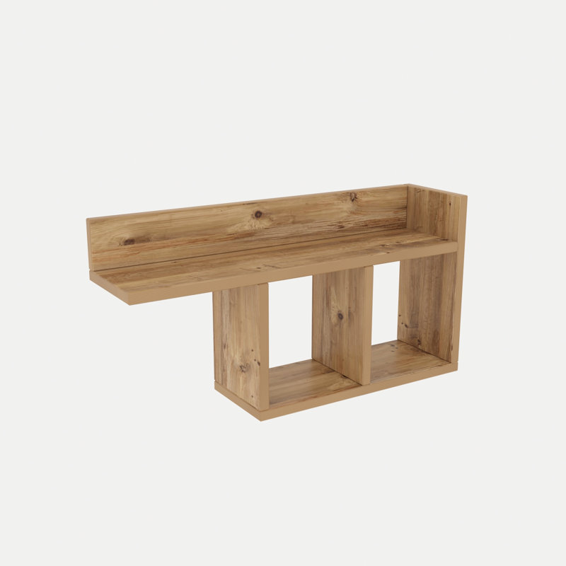 Scandinavian Wall Shelf, Pine Color, 28.3 x 14.6 x 7.1 inches | 100% Melamine Coated Particle Board, Thickness: 0.7 inches | Multiple Shelves for Stylish Storage, Wall-Mountable Design, Perfect for Home & Office