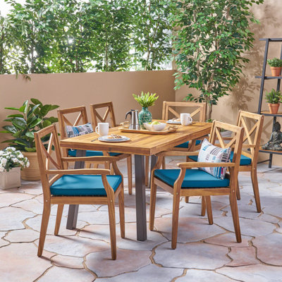 Whalan Rectangular 6 - Person 69" Long Dining Set with Cushions by Longshore Tides