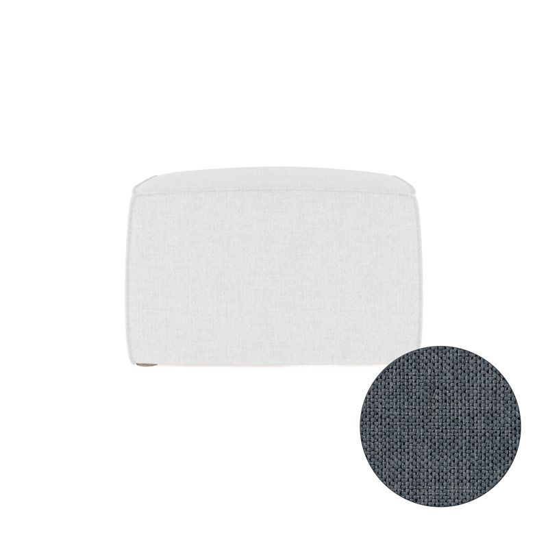 Varick Cube Ottoman, Plush Velvet Oyster, Weathered