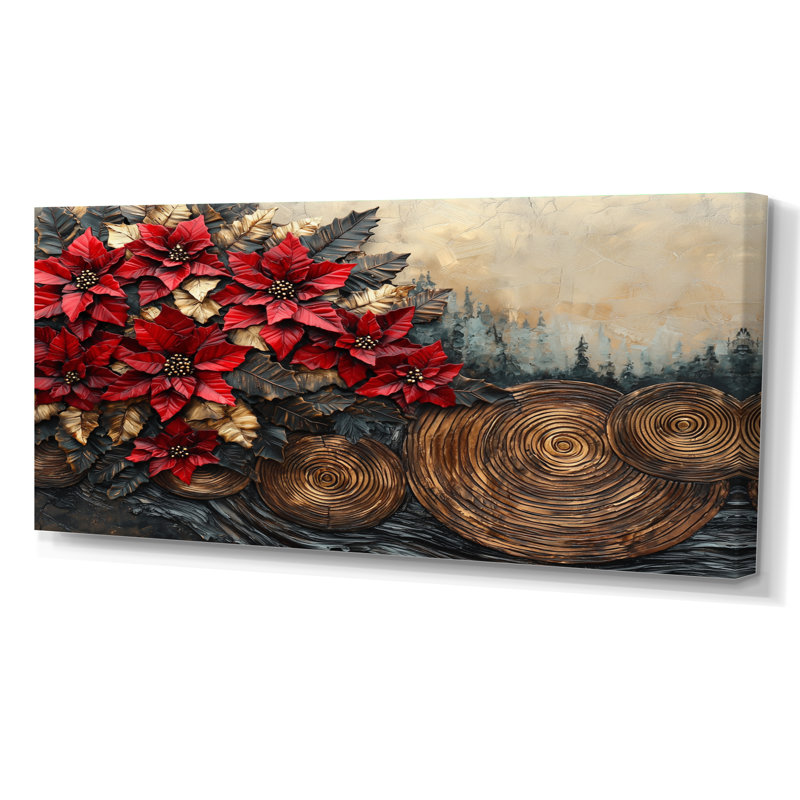 Govanna - art mural floral, H 28 po x l 60 po, Toile tendue