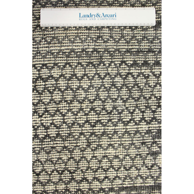 Dew Drop Wool Abstract Area Rug in Gray/Ivory/Charcoal, Rectangle 8'3" x 10'5"