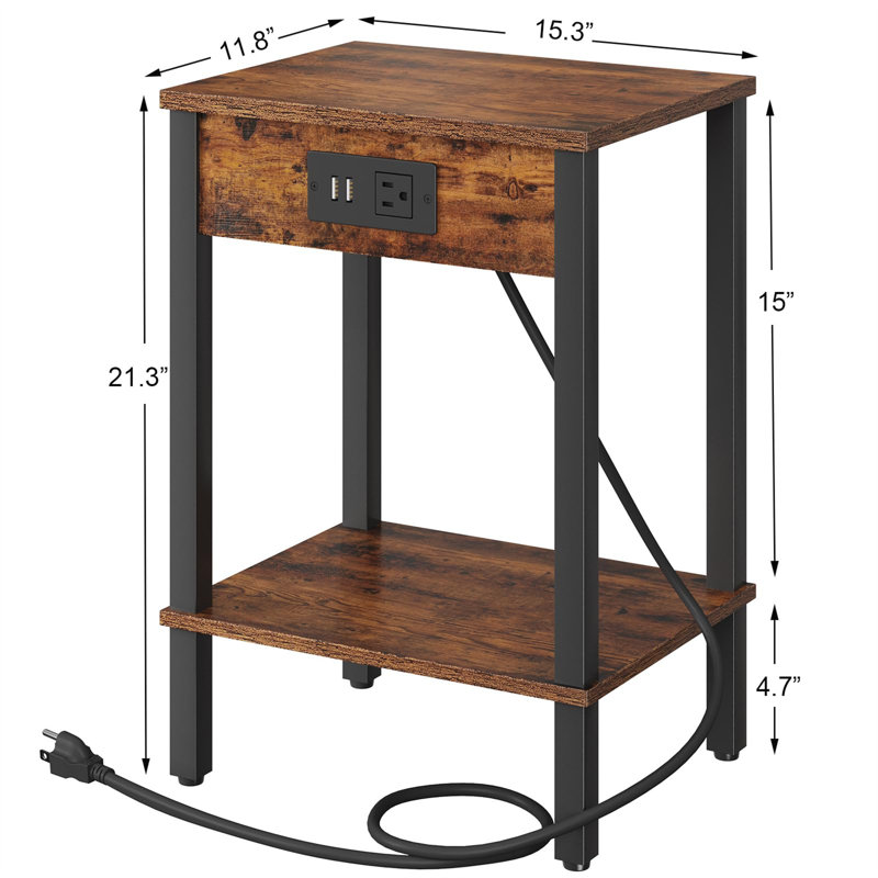 Ensemble de tables de bout Ayren, Brun / noir