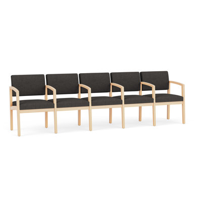 Lenox Wood Waiting Reception 5 Seat Tandem Seating Wood Frame