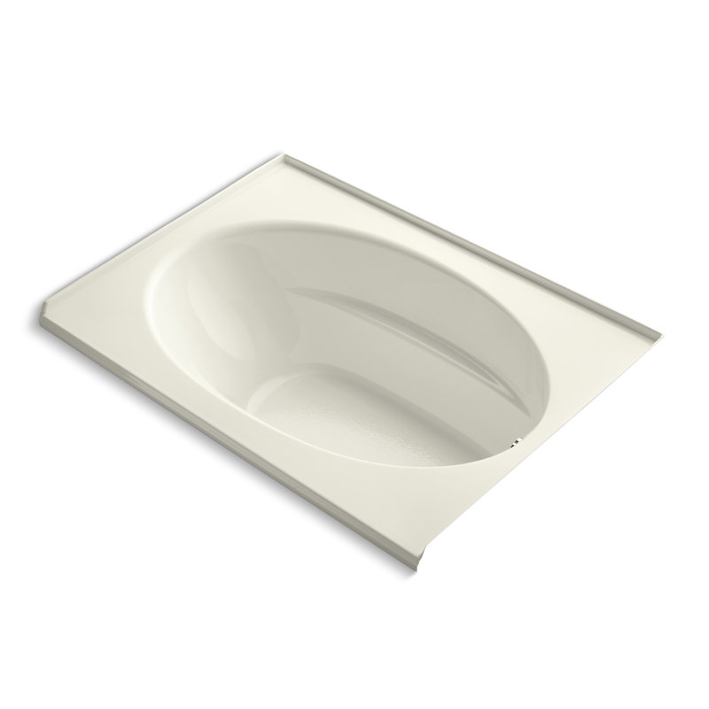 60" x 42" Drop In Soaking Bathtub, Biscuit, Right