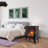 17 Inch Freestanding Electric Fireplace Stove Heater With 3D Flame Effect,Black-1802127191