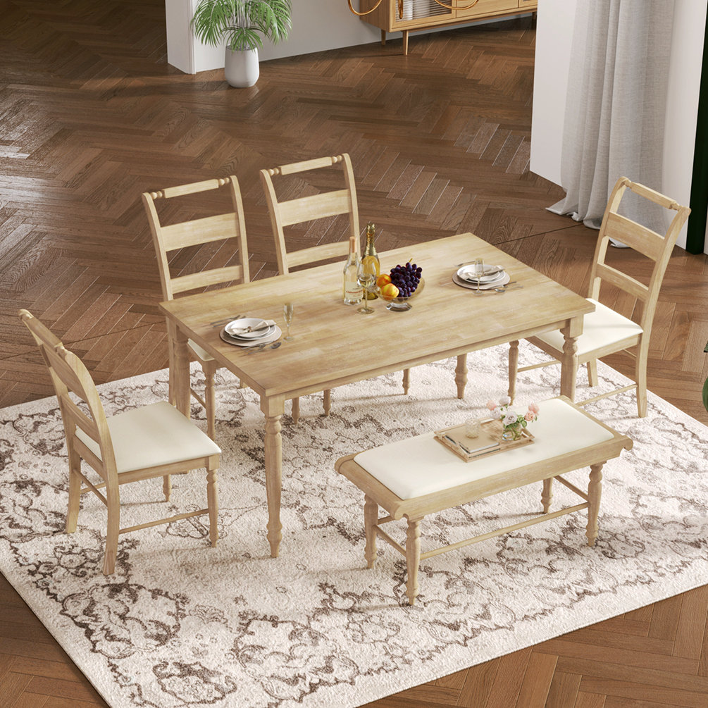 Alcott Hill Chameli 6 Piece 4 Leg Dining Set Wayfair