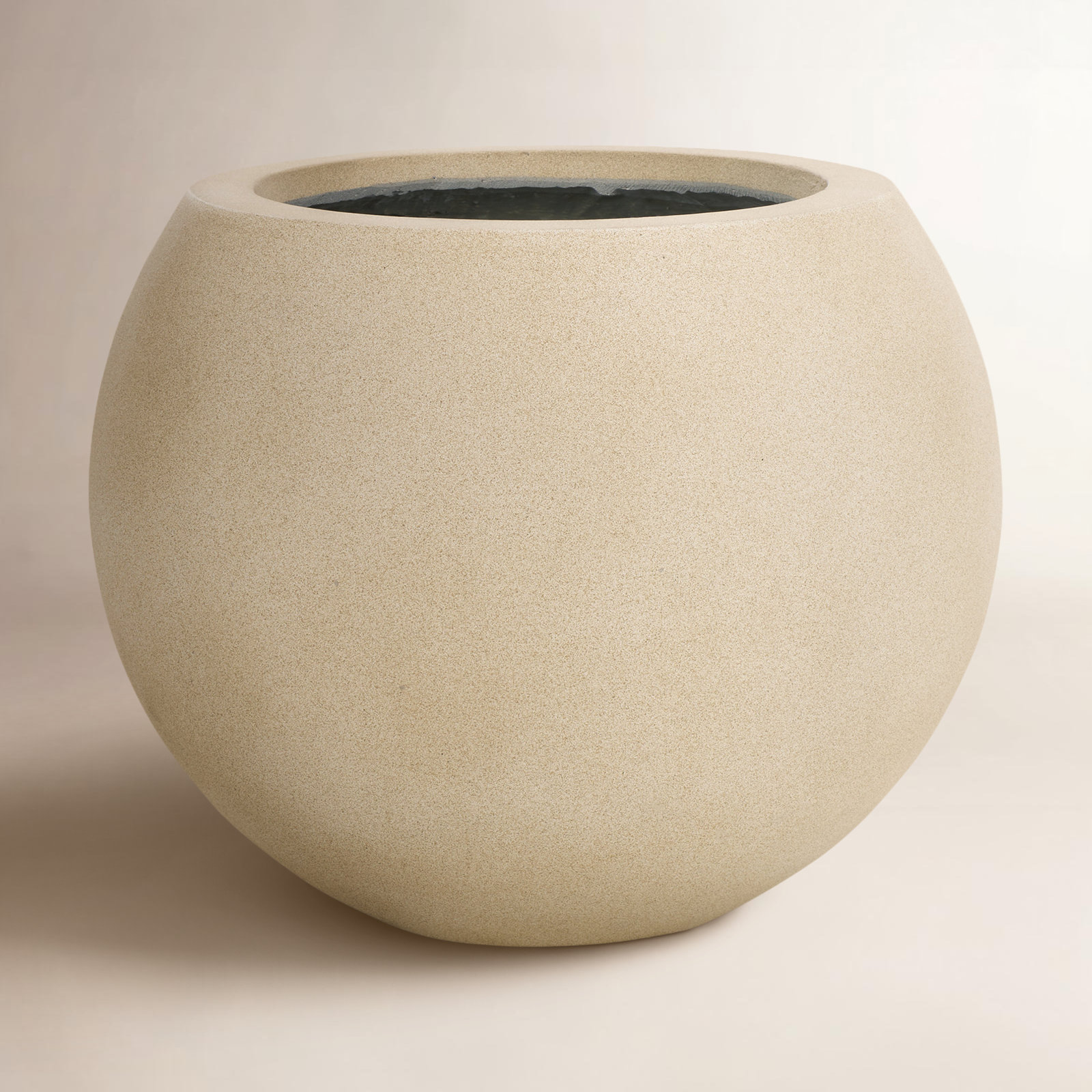 Mcgill Concrete Pot Planter, Beige, 15.7" H x 19.6" W x 19.6" D