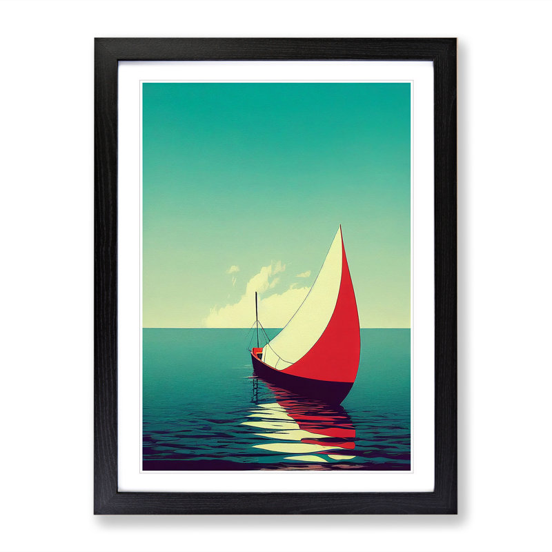 Awesome Boat - Single Picture Frame Print, Black Framed, 64cm H x 46cm W x 2cm D