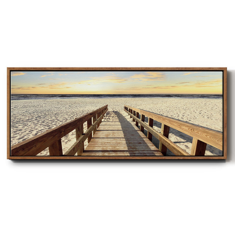 To the Beach- Framed Canvas, 8" H x 20" W