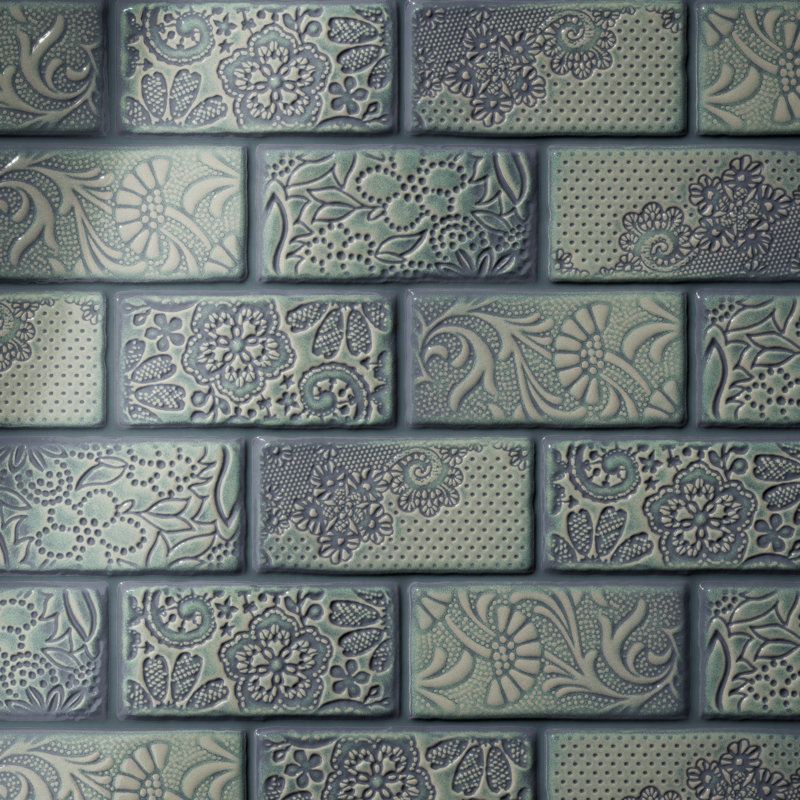 Antic Feelings 3" x 6" Ceramic Patterned Subway Tile, Feelings Griggio