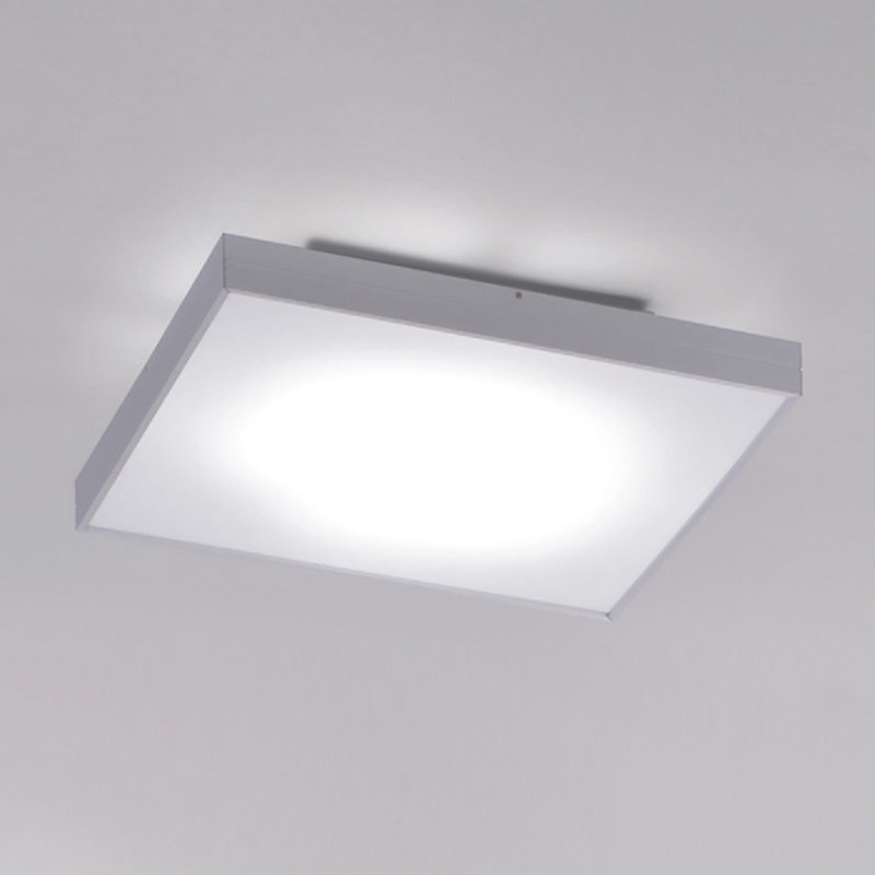 Linea 1 - Light 19.685" Simple Square Flush Mount, Brushed Aluminum