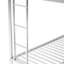 Lit superposé simple au-dessus d'un lit double argenté avec structure en métal robuste et lit gigogne - Deux échelles incluses-1042287137