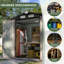 6x4ft Galvanised Steel Garden Shed with Lockable Doors, Heavy-Duty Outdoor Storage for Tools
