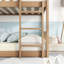 Lit superposé simple en bois d'hévéa amovible et peu encombrant-1132140694