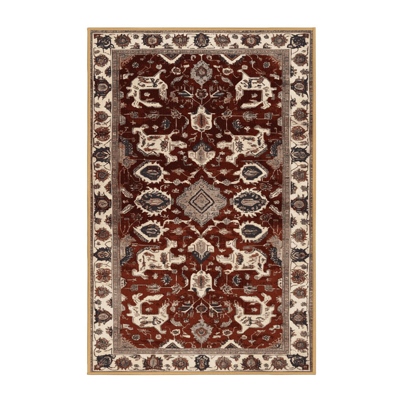 Tapis brun lavable à la machine, Rectangle 7 pi x 9 pi